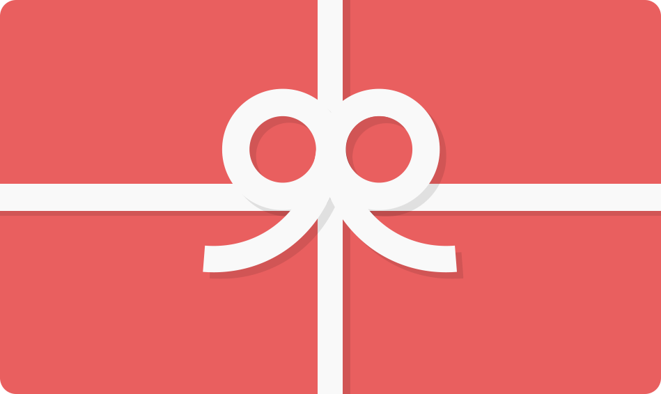 Image of red gift card with a white bow